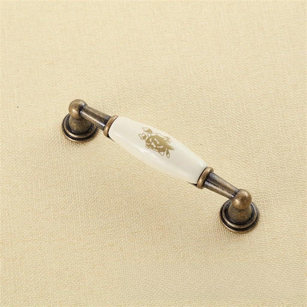 Ceramic Handle European Zinc Alloy Minimalist Cabinet Wardrobe Door Round Single Hole Antique Handles