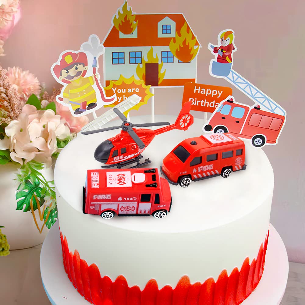 Decorazioni Per Torta Tema Pompieri - 32 Pezzi, Per Cupcake E Dessert - Foto 3