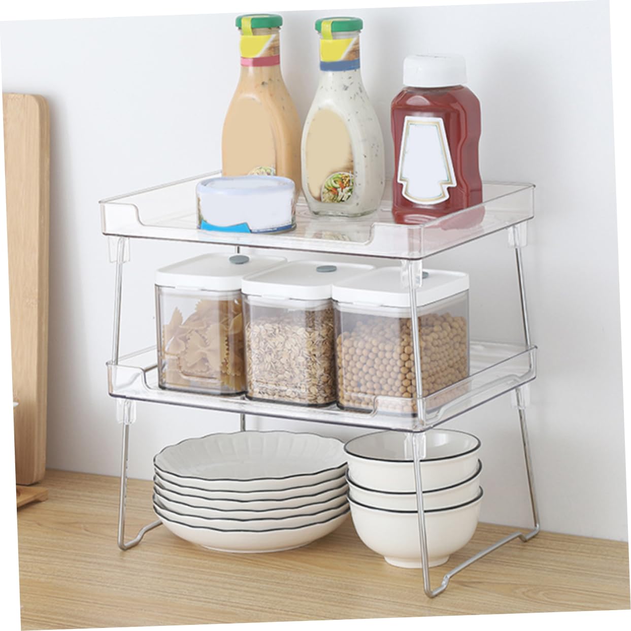 Alipis 2 Unidades Organizador de Especias para Armario, Estantería de Cocina Apilable y Espacio Ahorrador para Botellas de Condimentos, Baño y Escritorio