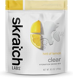 Skratch Labs Clear Hydration Drink Mix, Lemon (8.5 oz, 16 Servings) - Unflavored Electrolyte powder for Exercise, Endurance and Performance- Essential Electrolytes for Energy & Rapid Recovery- Non-GMO (Lemon)