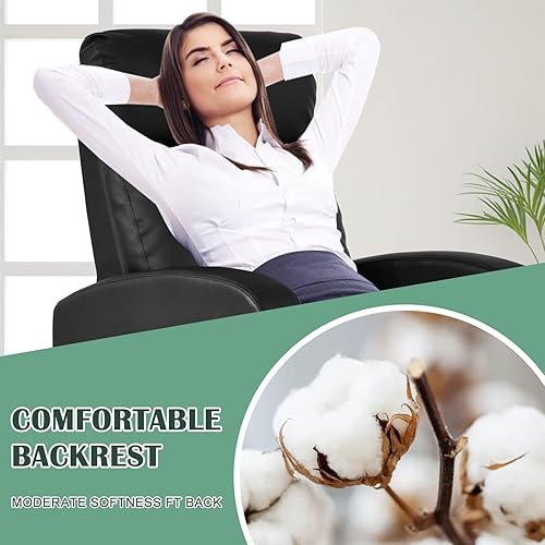 Miniatura 4 de Sillas reclinables para sala de estar, sofá reclinable de masaje para cine en casa con respaldo acolchado de piel sintética, sillón reclinable de