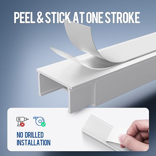 Miniatura 6 de Cubiertas de cable de 68 pulgadas para 4 cables en la pared, gran canaleta blanca para ocultar cables, ocultador de cable pintable para TV de