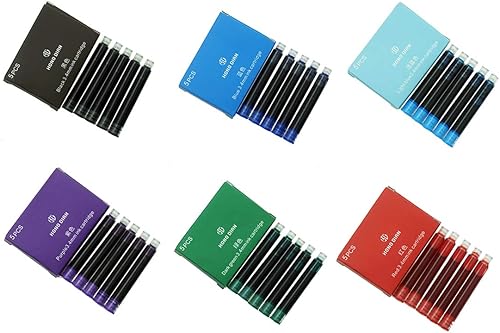 Vista 26 de HongDian - Juego de 30 cartuchos de tinta para bolígrafo estilográfico Negro