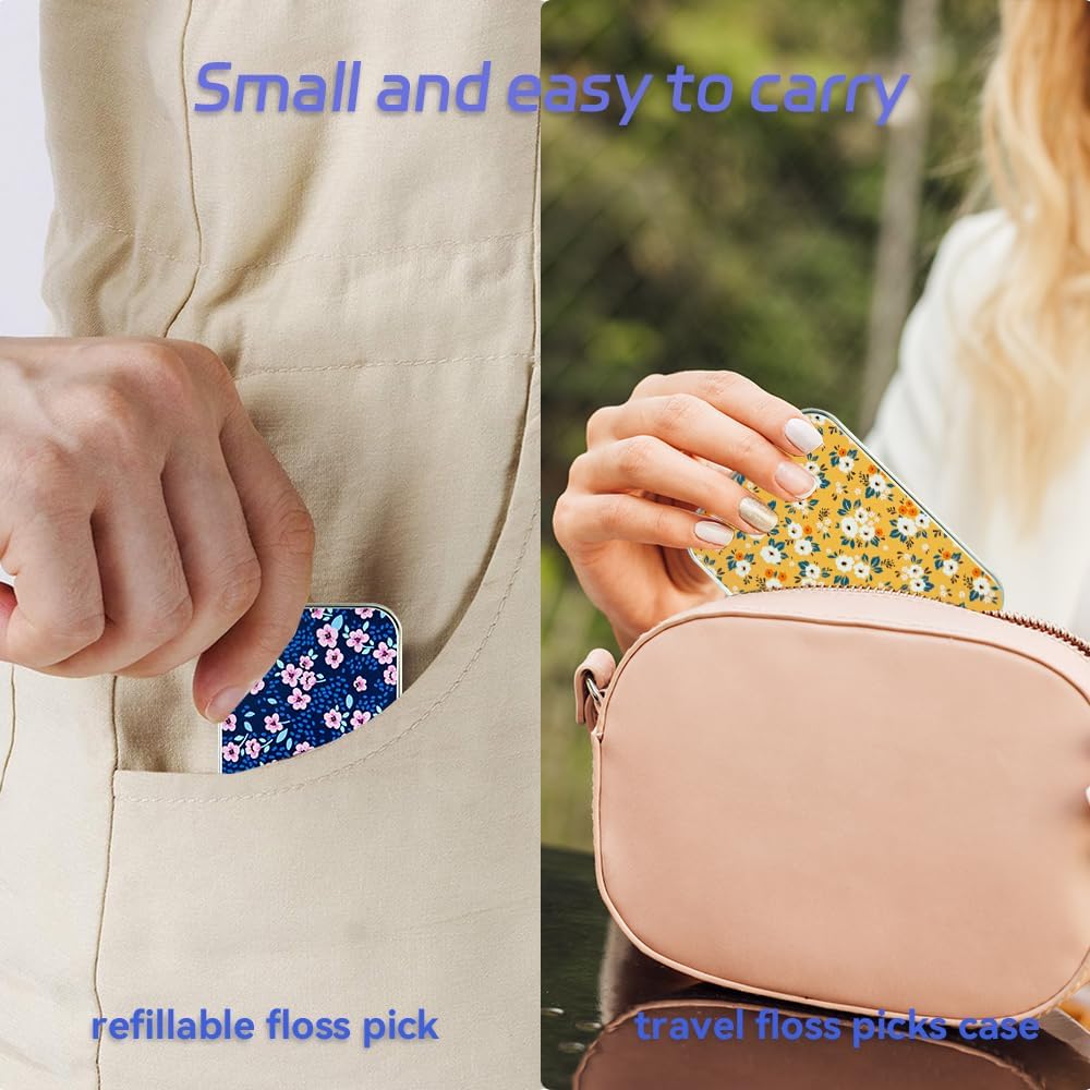 2Pack Dental Floss Portable Case,Refillable travel floss picks case and Floss Pick Dispenser,Perfectfor Travelling,Dinners Drug Storage,Candy Storage - Image 4