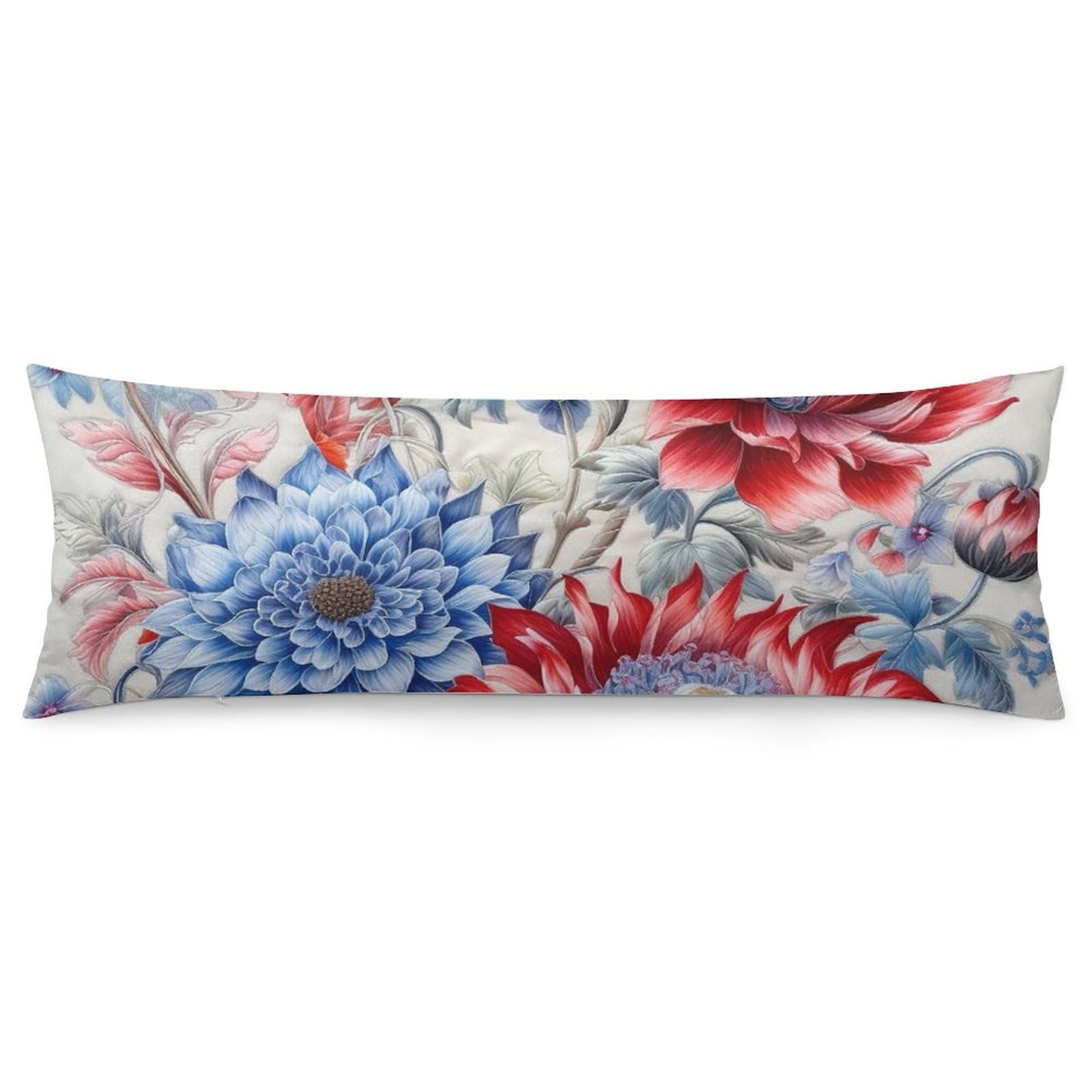 Housse de coussin lisse et soyeuse au motif floral raffiné