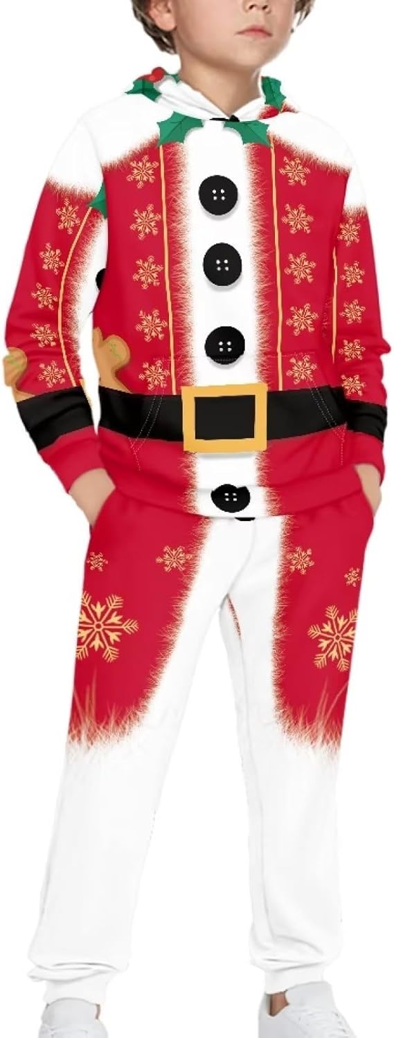 UNICEU Kids 2 Pieces Lounge Tracksuit Boys Girls Casual Hoodies Sweatshirt and Sweatpants Sports Outfits