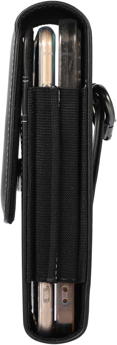 Dual Phone Holster Pouch Case 2 Cell Phone Belt Holder for S24 Ultra S24+ Plus S23 Ultra S22 Ultra S21+ S20+ A15 A55 A54 A53 A35 A2514 Pro Max Moto G Stylus 2023 Pixel 6 (Black) - Image 3