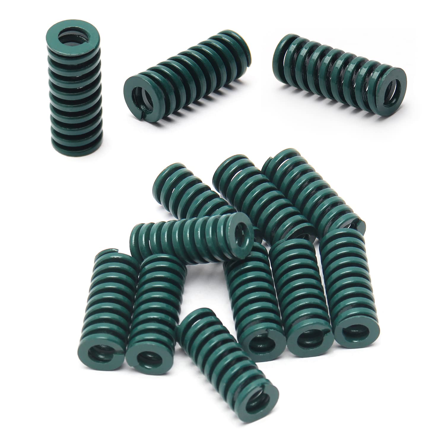 12mm OD 6mm ID 30mm Long Spiral Stamping Heavy Load Compression Mould Die Spring, for Mechanical Equipment 3D Printer Accessories Green Tone 10pcs
