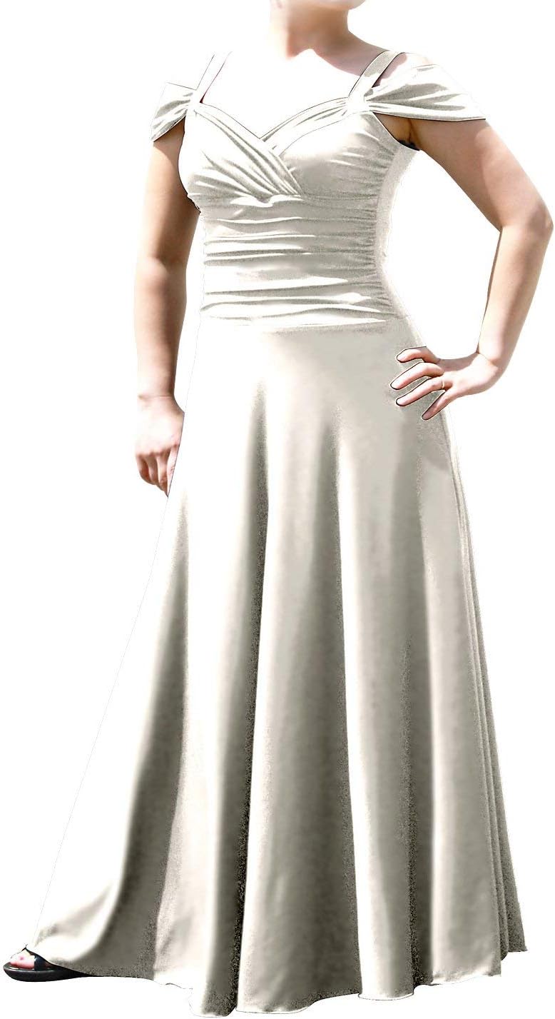 EVANESE Women's Plus Size Elegant Long Formal Evening Dress with Shoulder Bands