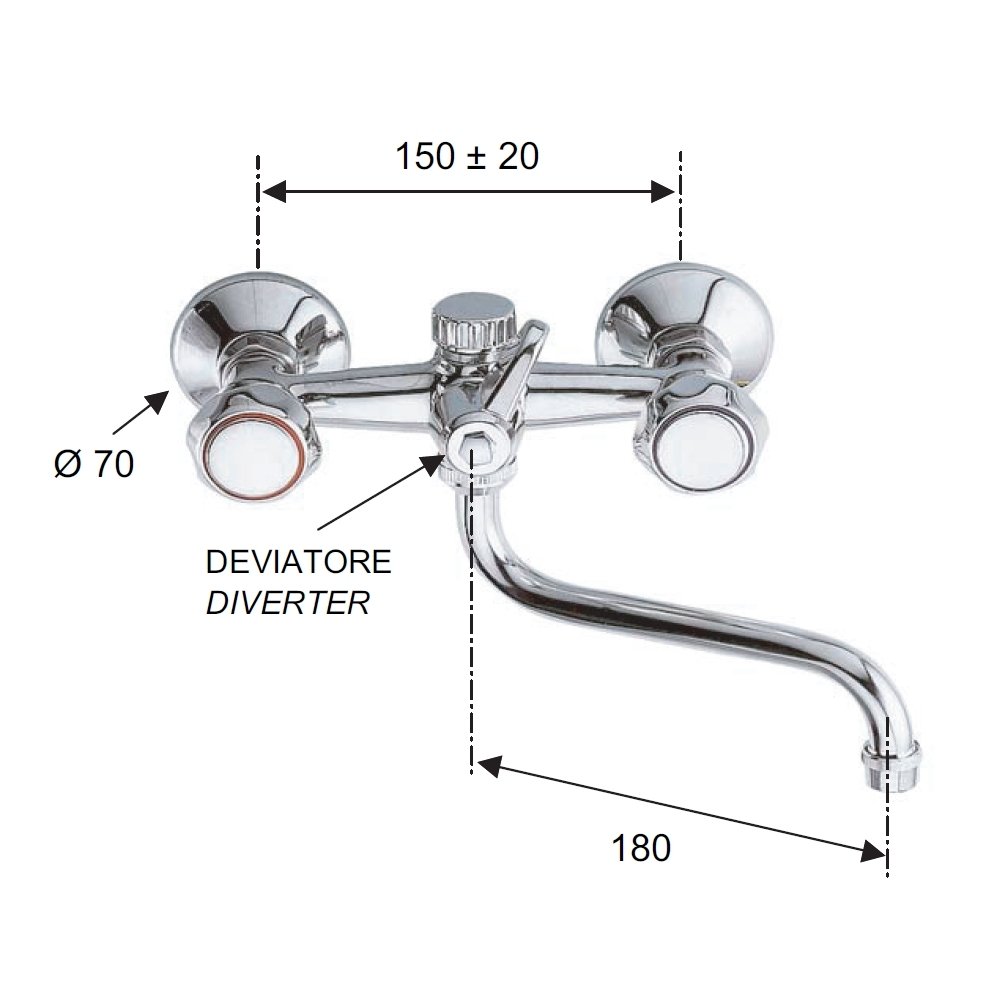 Remer - Rubinetto lavello con Attacco Lavatrice - Serie 1000-2000