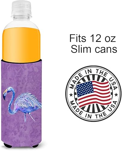Miniatura 4 de Caroline's Treasures 8874MUK Flamingo on Purple Ultra Hugger para latas delgadas, lata delgada, multicolor