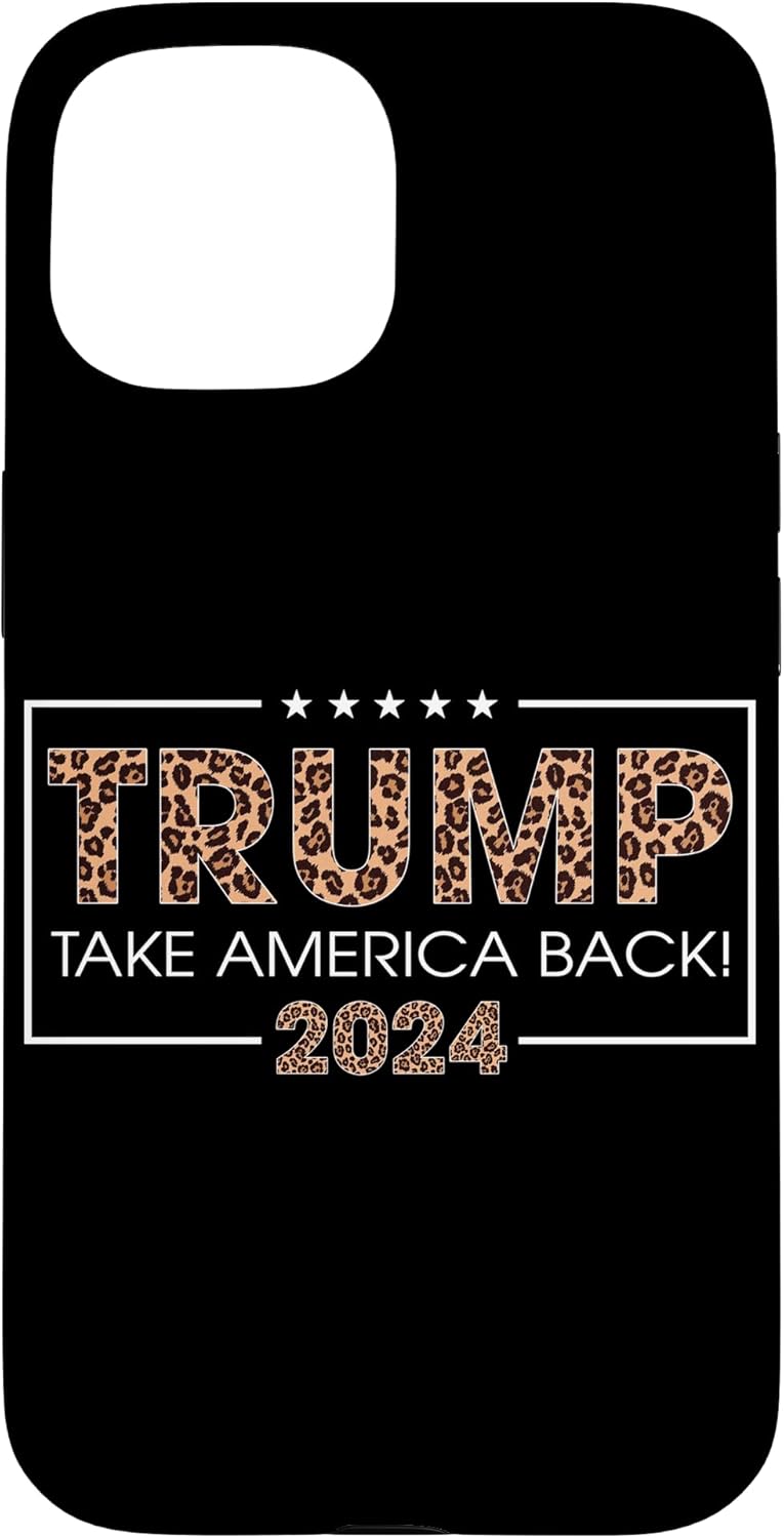 iPhone 15 Donald Trump 2024 Take America Back Leopard Print