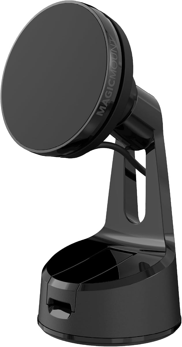MEMSQRWD MagicMount Elite Magnetic Wireless Charging Phone Mount for Car Dashboard/Windshield with Fast USB-C Car Charger, Cell Phone Holder Compatible with MagSafe Apple iPhone 16/15/14/13/12