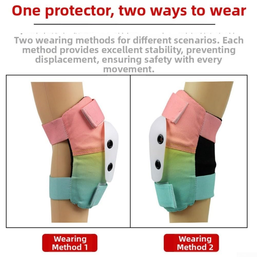 Bambini Ginocchio Gomito Polso Pad EVA Shock Absorb | Cinghie elastiche regolabili, vestibilità antiscivolo sicura, comoda per un uso prolungato, taglie S e M