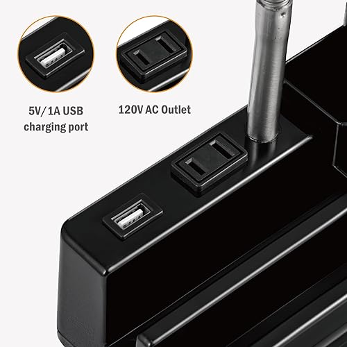 Miniatura 3 de Lámparas de escritorio pequeñas para oficina en casa, lámpara de mesa con puerto USB y tomacorriente, lámpara de escritorio con soporte para