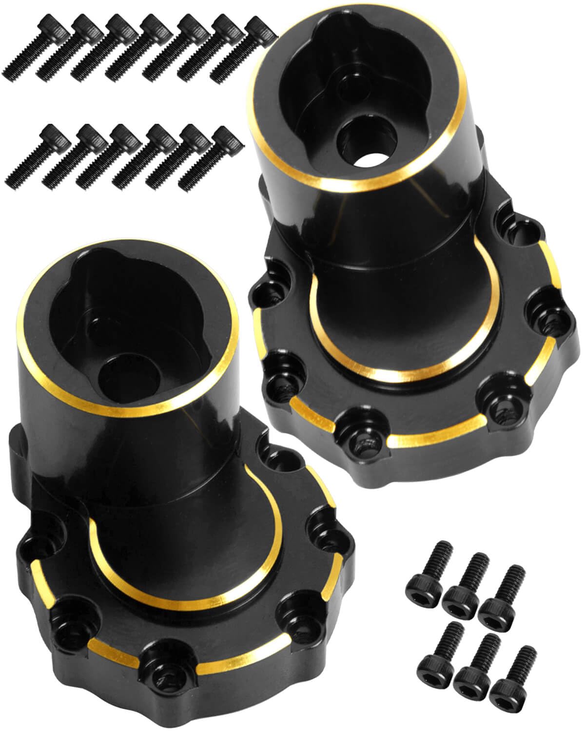 hopsupRC Brass Rear Inner Portal Cover Housing and Portal Drive Axle Mounts Upgrades Part for 1/10 TRX4,TRX6,Rear Inner Portal Cover Housing and Portal Drive Axle Mounts,2PCS Black