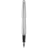 PILOT Metropolitan Collection Fountain Pen, Silver Barrel, Classic Design, Medium Nib, Black Ink (91108) – view 1