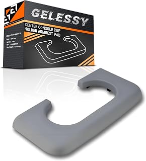 Center Console Cup Holder Compatible with Ford F250 F350 F450 Super Duty 1999-2010 Center Console Cup Holder Armrest Pad, Center Console Accessories (Grey)