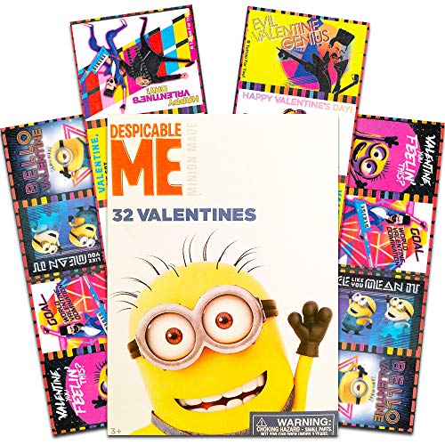 Minions Despicable Me Movie Valentines Day Cards Box Set For Kids