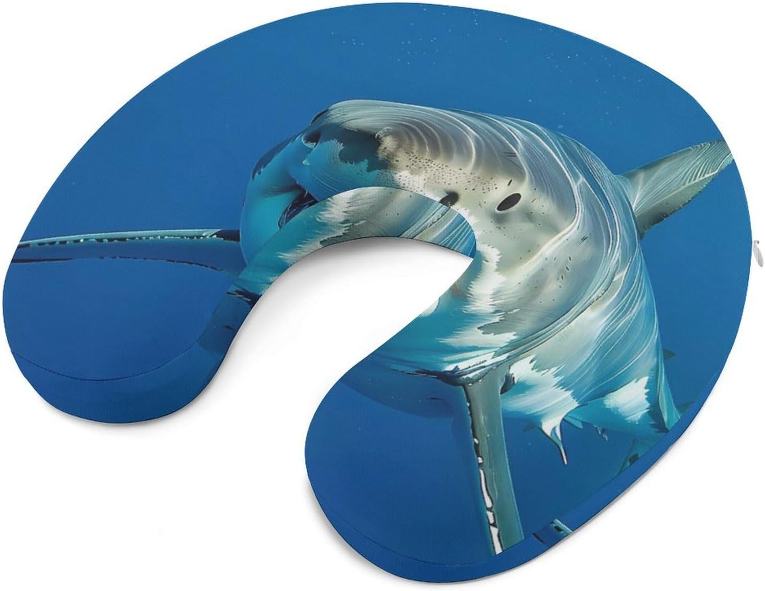 Ocean Wild Animal Shark Funny Travel Pillow U Shaped Memory Foam Neck Pillows Portable for Flight Car Home Office