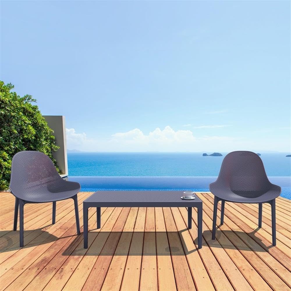 Compamia Sky 3 Piece Patio Conversation Set in Yellow, Commercial Grade