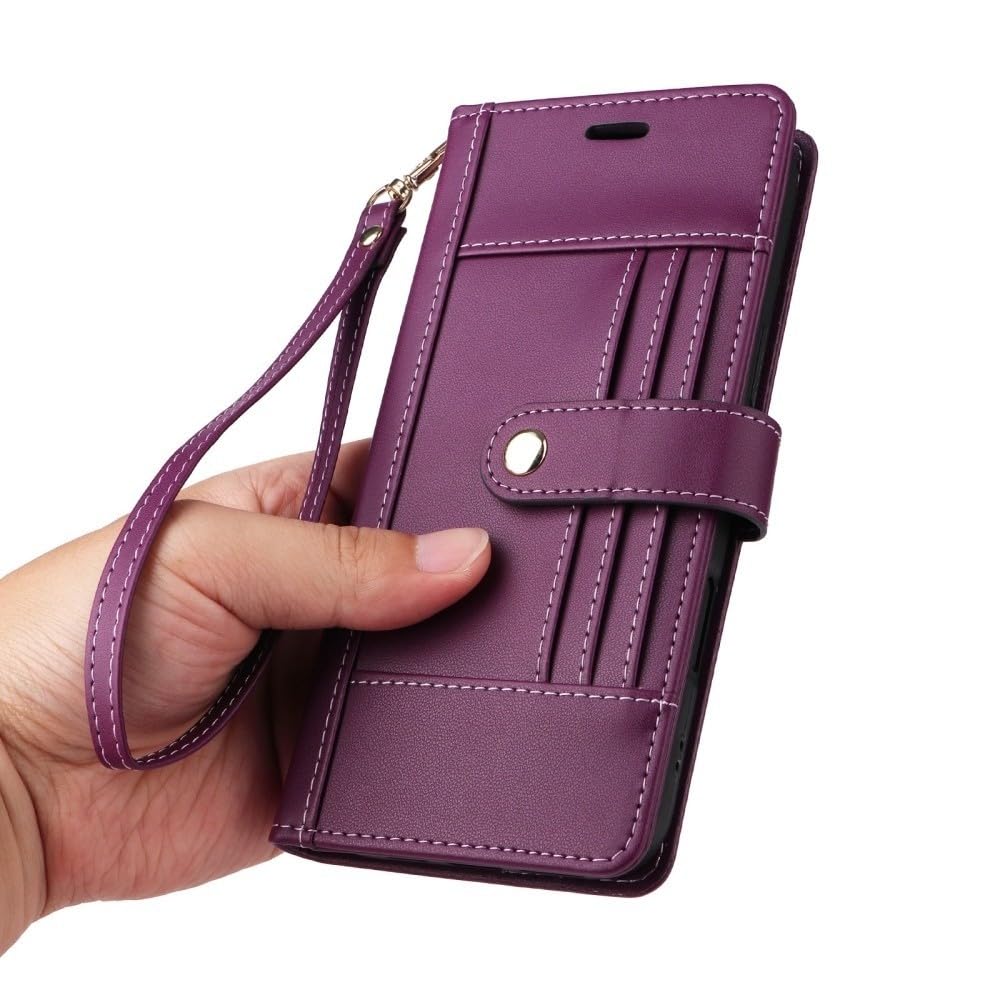 Generic Étui compatible avec Sony Xperia 1 VII (couleur : violet) Portefeuille en cuir de qualité supérieure avec fentes pour cartes