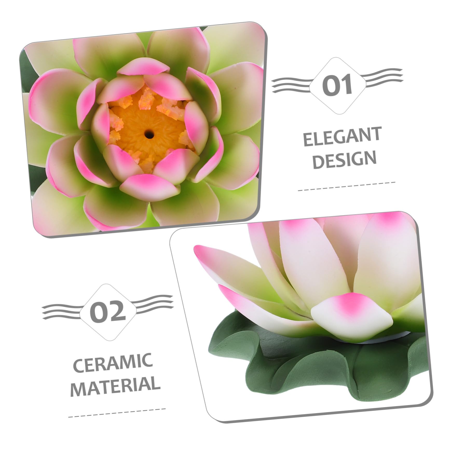 Gatuida Soporte para Incienso de Cerámica con Diseño de Flor de Resistente al Calor para Aromaterapia y Decoración Hogar Oficina y SPA
