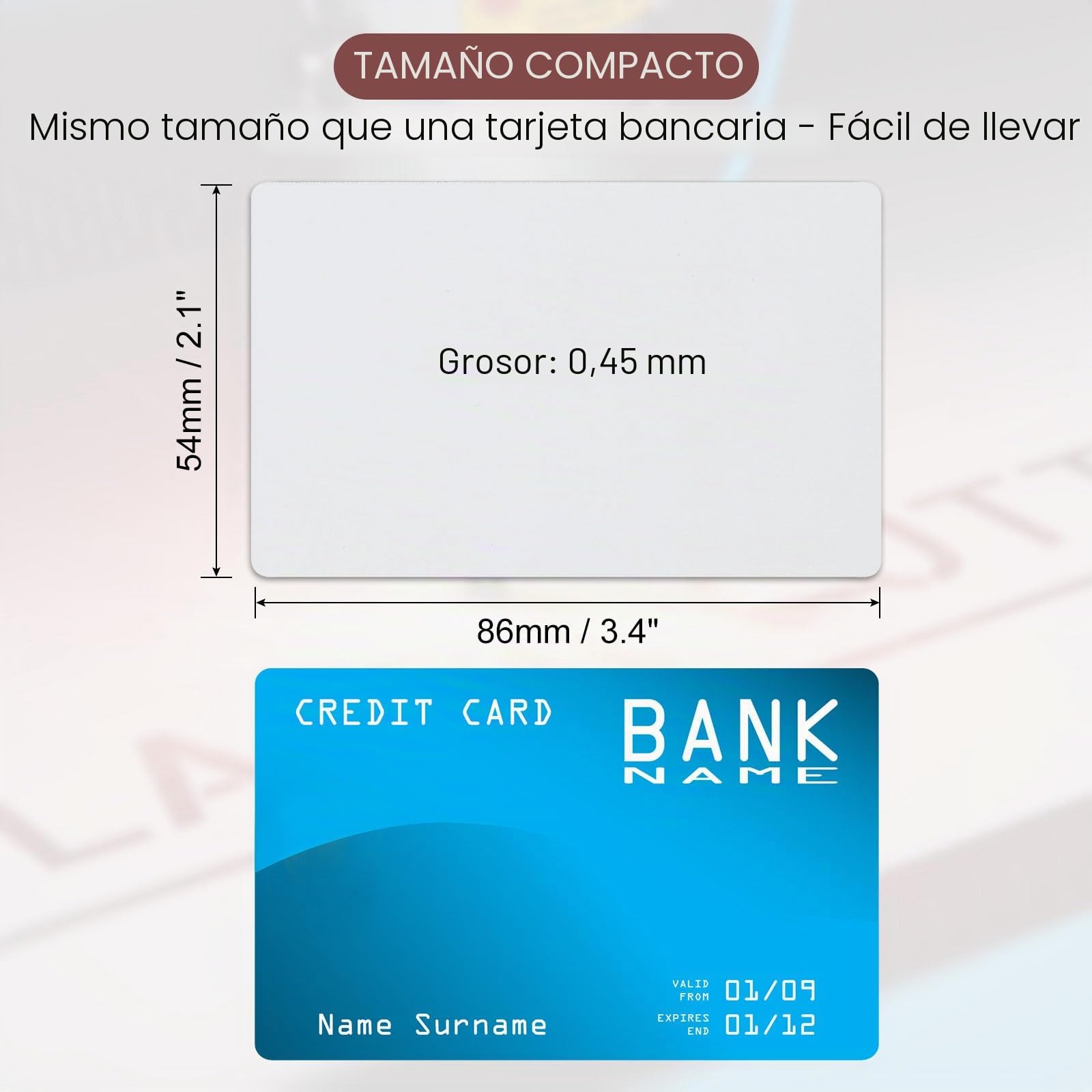 PATIKIL 100 Pcs Sublimación Metal Visita Tarjetas 0, 45mm Grueso Blanco | En Blanco, Aluminio Imprimible Nombre Tarjeta, 3, 4x2, 1 pulgadas, para Personalizado Bricolaje Impresión
