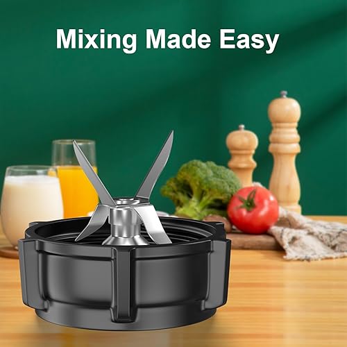 Miniatura 5 de Piezas de repuesto compatibles con Oster Blender Ice Blade con tapa base de tarro de plástico ABS y 2 juntas de sello de junta tórica de goma,