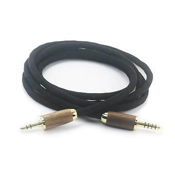 NewFantasia 4.4mm متوازن ذكر 5 قطب موصل إلى 3.5 مم 1/8 "TRS Stereo Male Audio Cable 6N OCC النحاس كريستال واحد مطلي بالفضة الأسلاك الجوز الخشب قذيفة 3.5mm ستيريو ذكر إلى 4.4mm متوازن ذكر