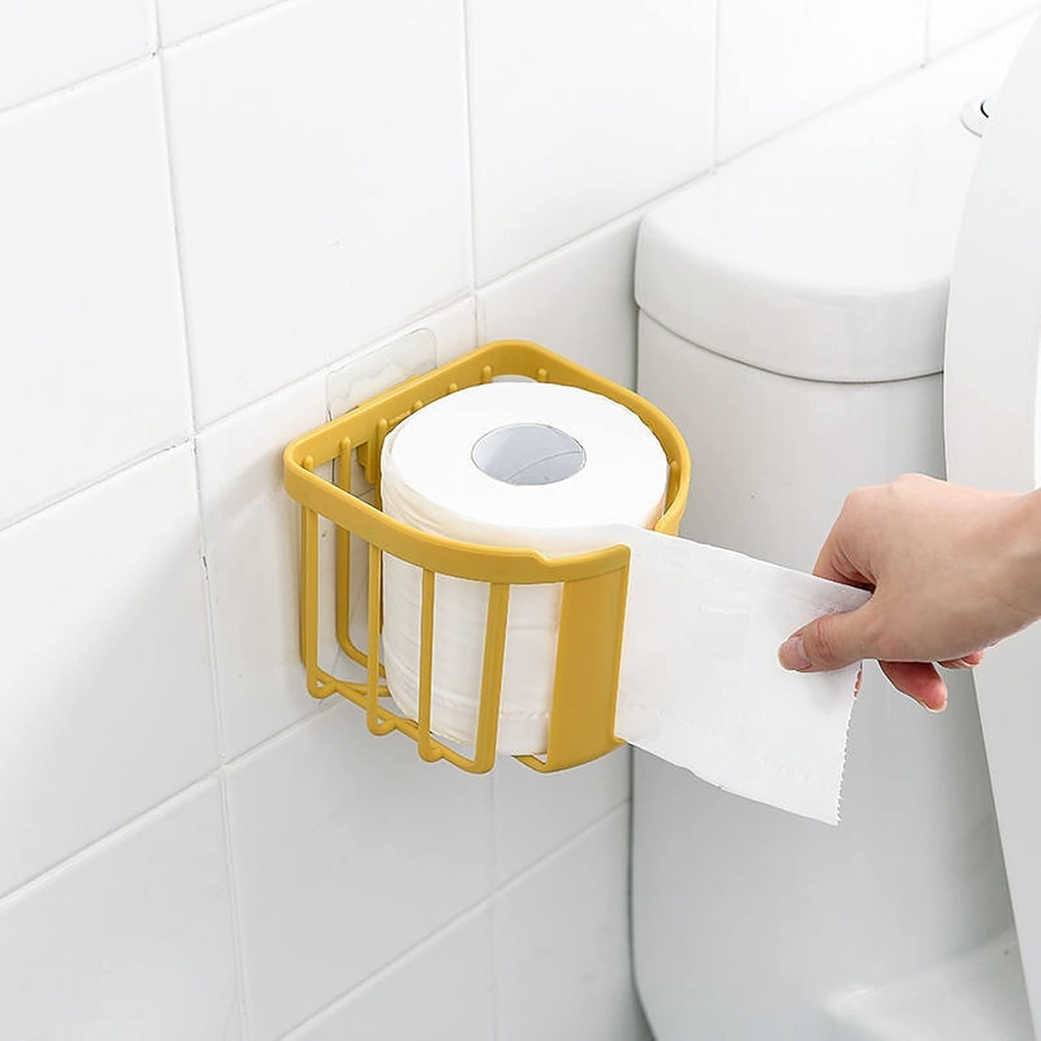 CHIDDHAN Toilet Paper Holder Bathroom/Kitchen Self Adhesive Sticker Tissue Roll Wall Mounted (Set of 3 Pcs) 2