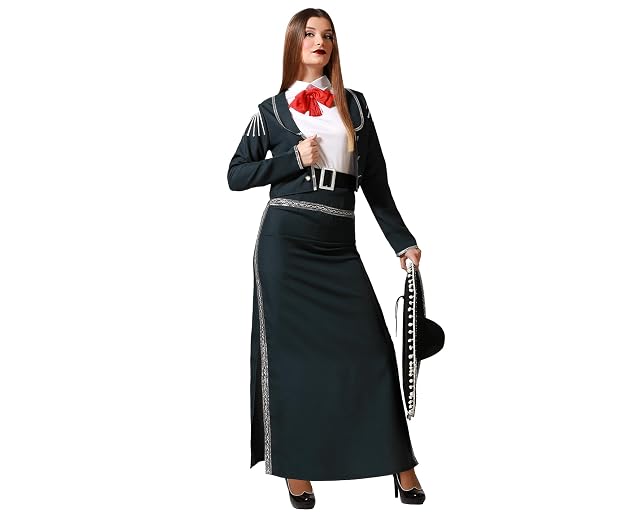 Atosa disfraz mariachi vestido negro mujer adulto XL