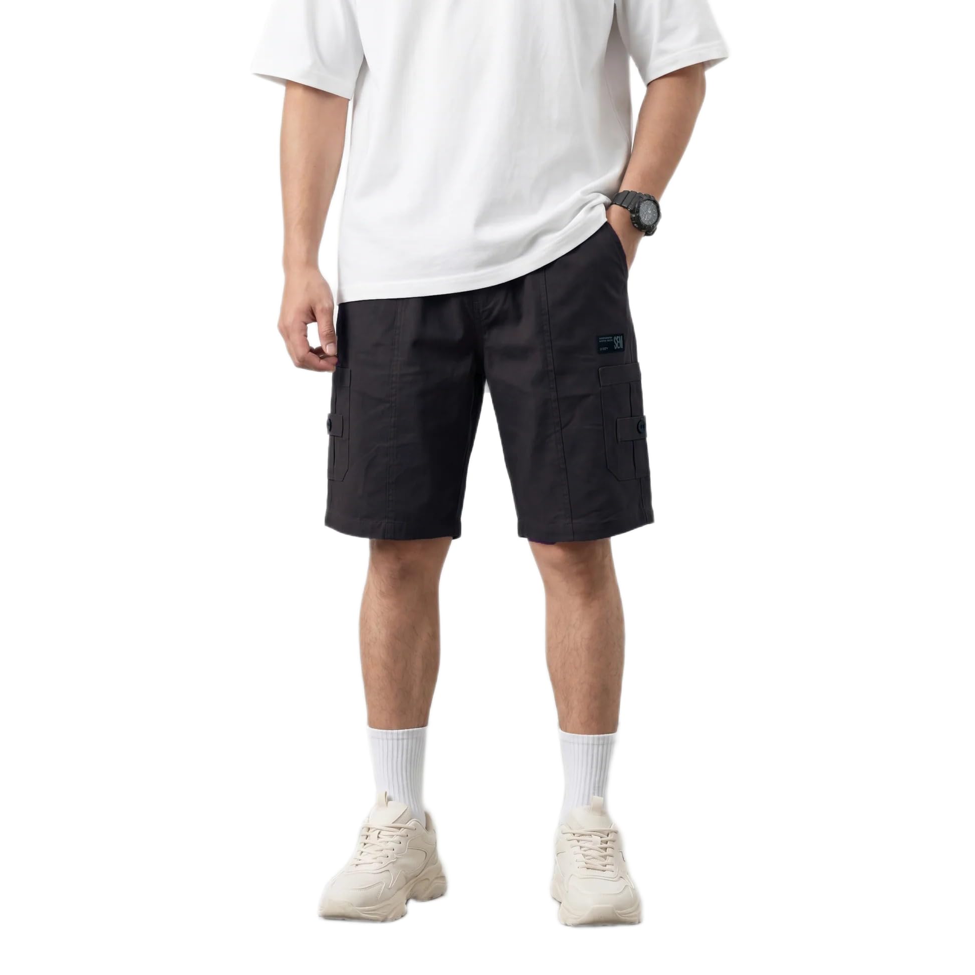 jogal Men's Black Cotton Cargo Shorts |STYL 111-picture-38
