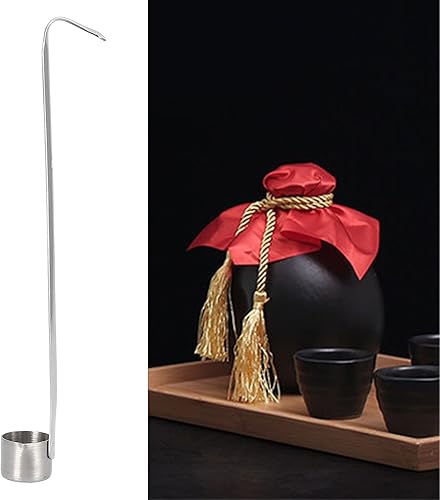 Miniatura 5 de Alvinlite Cucharón de acero inoxidable para vino, cucharas medidoras para verter cerveza, cucharón colgante para salsa con gancho (0.84 onzas)