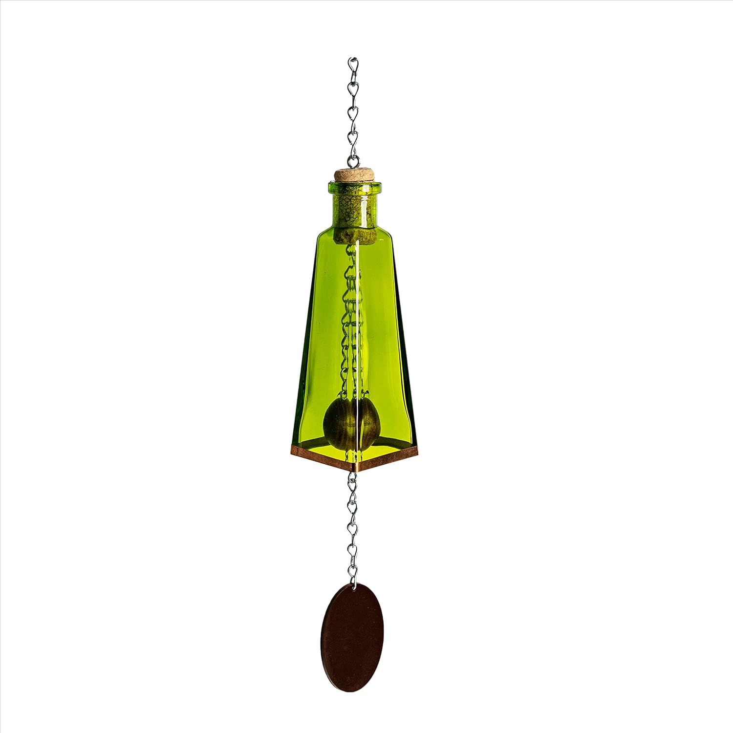 Glass Pyramid Bottle Wind Chimes Pick Color (Set of One)