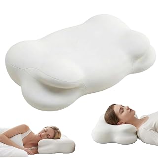 Cloud Pillow, Ergonomic Memory Foam Cervical Neck Support Pillow with Breathable Pillowcase, Adjustable Dual-Height Design for Side Back Stomach Sleepers (White) - Amazon product rated Grade A