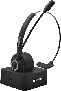 Sandberg Bluetooth Office Headset Pro Charging Dock Dual Connection, Black