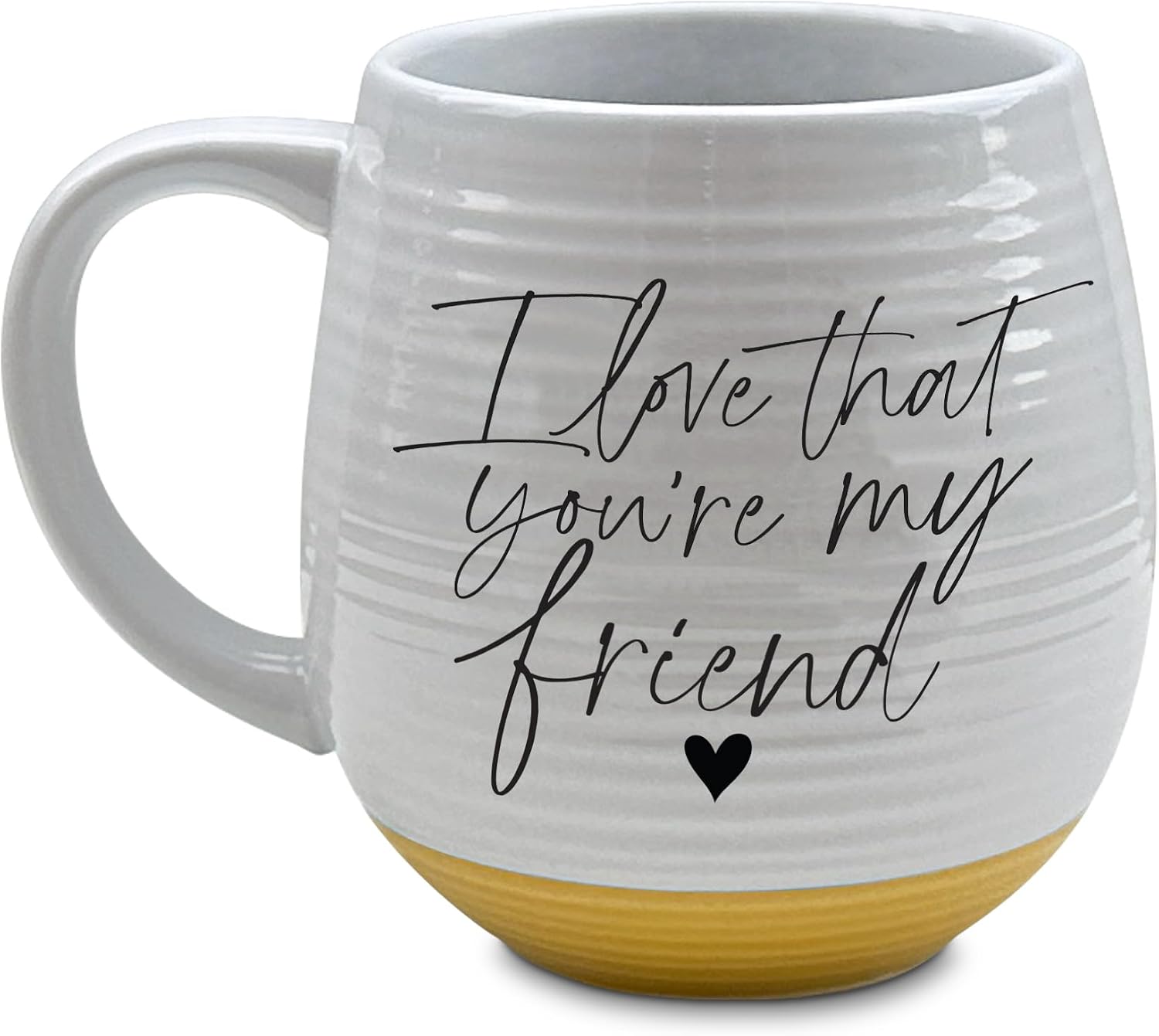 Lighthouse Christian Products Inspirational Coffee Cup Drinking Mug, 18 Ounce Ceramic, I Love That You're My Friend