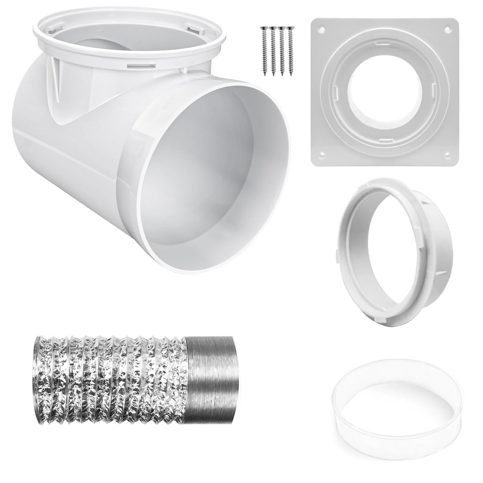 HZBB 90 Degree Dryer Vent Hose Connector Set Vent Wall Plate Duct Quick Connector Dryers Dock Magvent Dryer