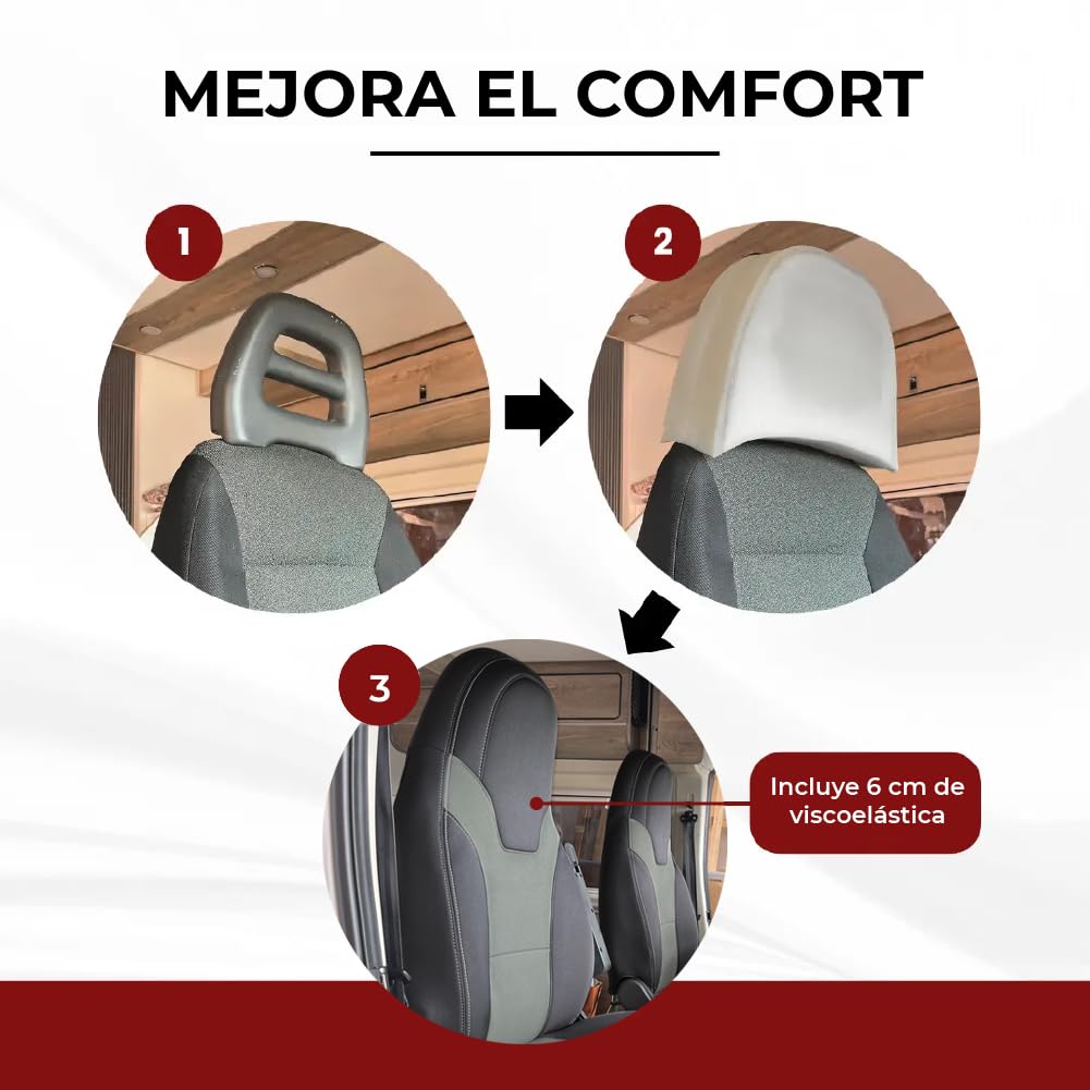 Pareja de Fundas de Asientos Premium para Fiat Ducato RUDI (+2006)
