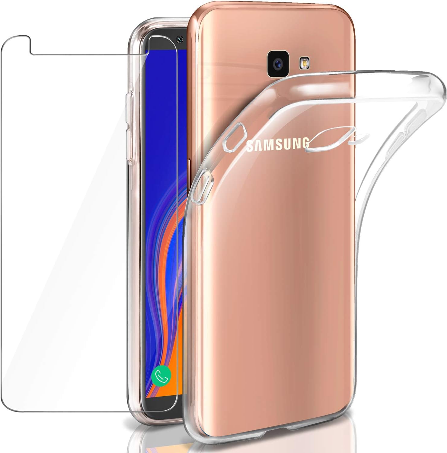 AROYI Clear Glitter Case Compatible with iPhone 12 Pro Case with 2 Pack Tempered Glass Screen Protector and Camera Lens Protector, Soft TPU Bumper Sparkle Bling Cover -Blue