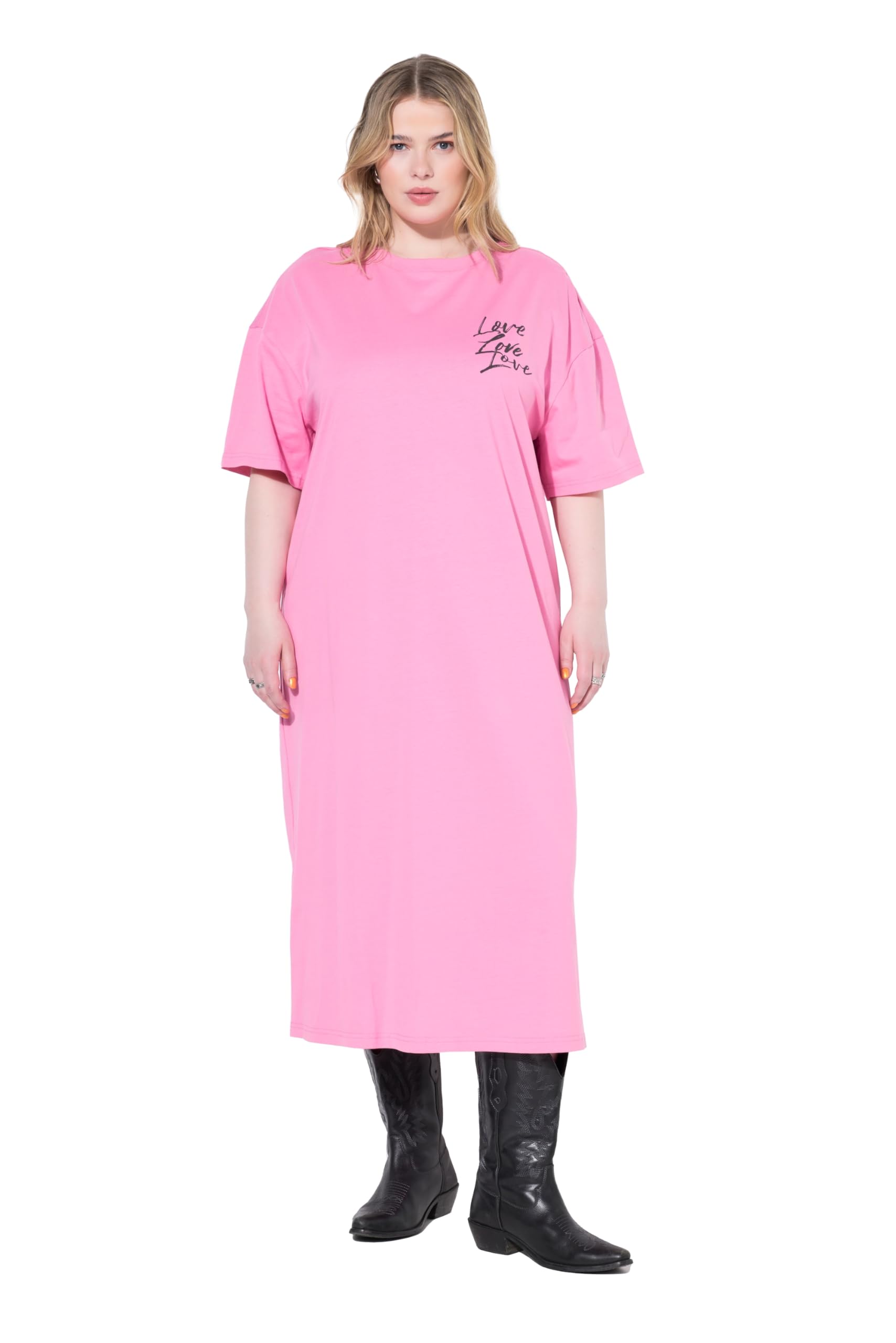 Studio Untold Damen große Größen Übergrößen Plus Size Jerseykleid, Oversized, Bigshirt, Rückenprint 841486