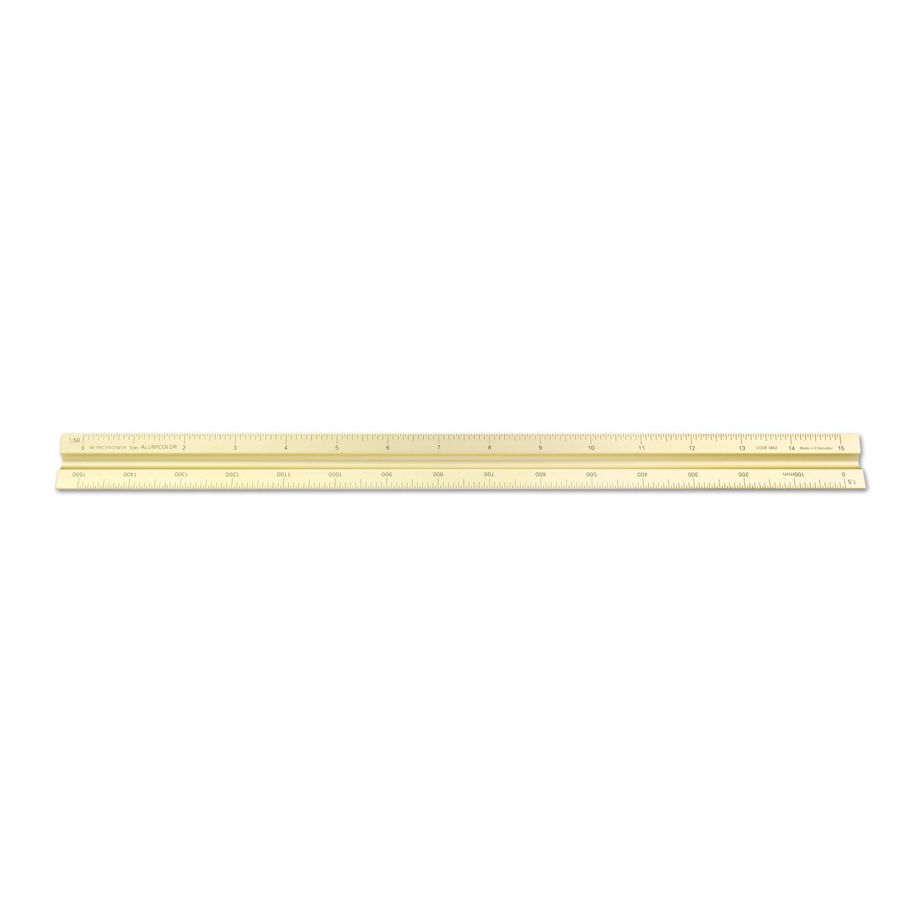 Alumicolor Aluminum Engineer - Escala métrica sólida para dibujo, 30 cm, color dorado