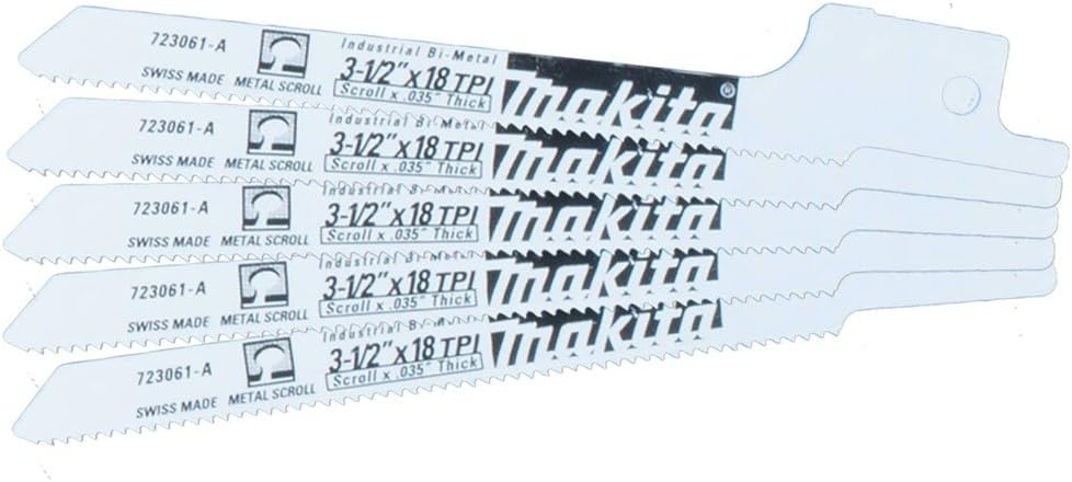 Makita 723061-A-5 3-1/2-Inch 18-TPI Metal Cutting Reciprocating Saw Blade
