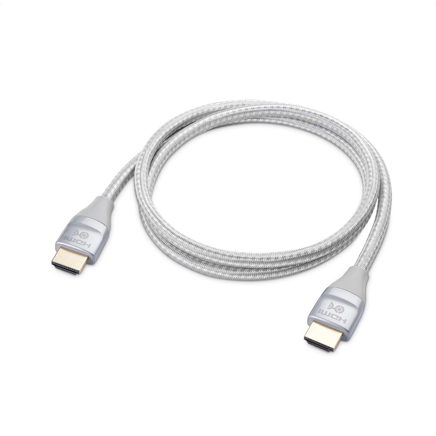 Cable Matters Premium Braided 48Gbps Ultra HD 8K HDMI Cable 3.3 ft / 1m with 8K @120Hz, 4K @240Hz and HDR Support for PS5, Xbox Series X/S, RTX3080 / 3090, RX 6800/6900, Apple TV and More in Gray