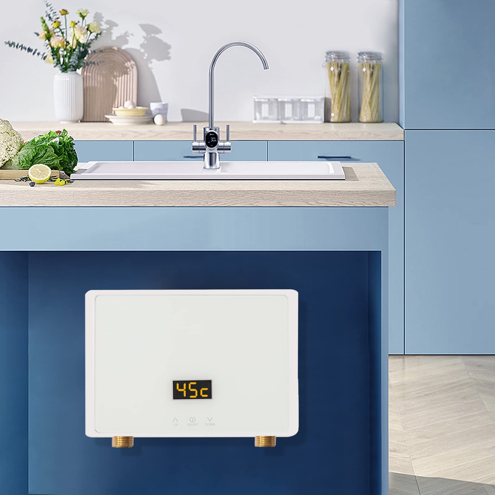 ATWFS Scaldabagno istantaneo 220V 4600W Riscaldatori elettrici portatili per bagno Doccia acqua calda e riscaldamento cucina domestica  6