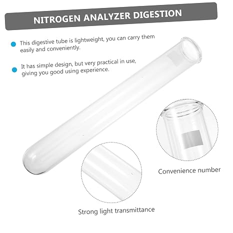 Kjeldahl Glass Digestion Tube Crimping Mouth Boiling Tube for Laboratory Use Lightweight and Transparent Material for Protein Analysis