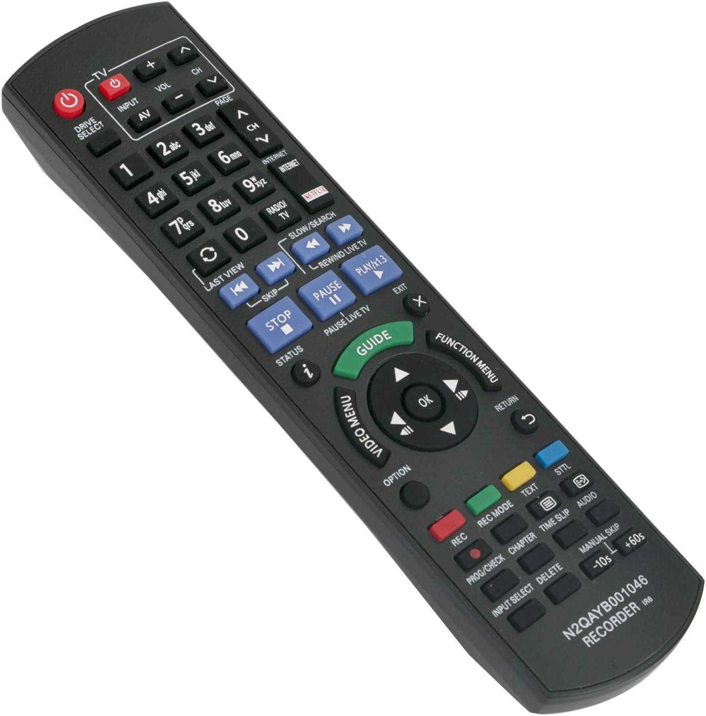 VINABTY N2QAYB001046 Replacement Remote Control for Panasonic TV N2QAYB000759 DMR-BWT750 DMR-BWT750GL DMR-BCT835 DMR-BCT835EG DMRBCT835 DMRBCT835EG BST855 BST850 BST755 BST750 BST950 BCT855 BCT850