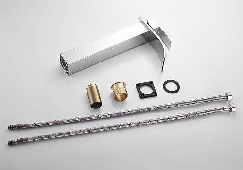 Miniatura 8 de Grifo cromado para fregadero de baño, cascada, grifo alto de un solo orificio, para lavabo, mezclador, montaje en cubierta, comercial