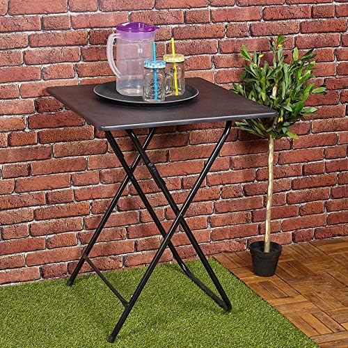 Havnyt Folding Garden Table 60cm in Black Metal Amazon.co.uk Garden